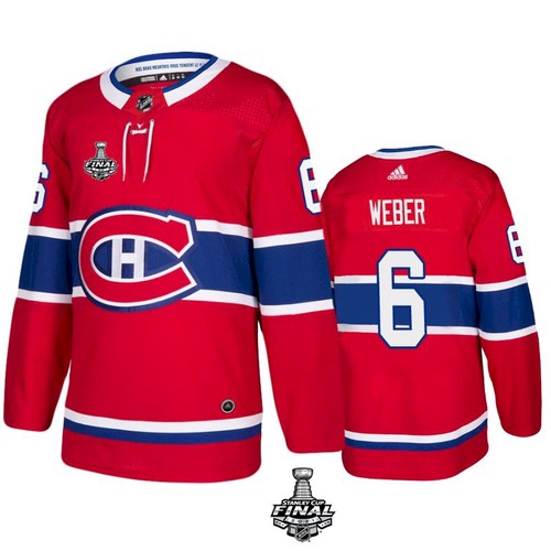 Men's Montreal Canadiens #6 Shea Weber 2021 Red Stanley Cup Final Stitched Jersey